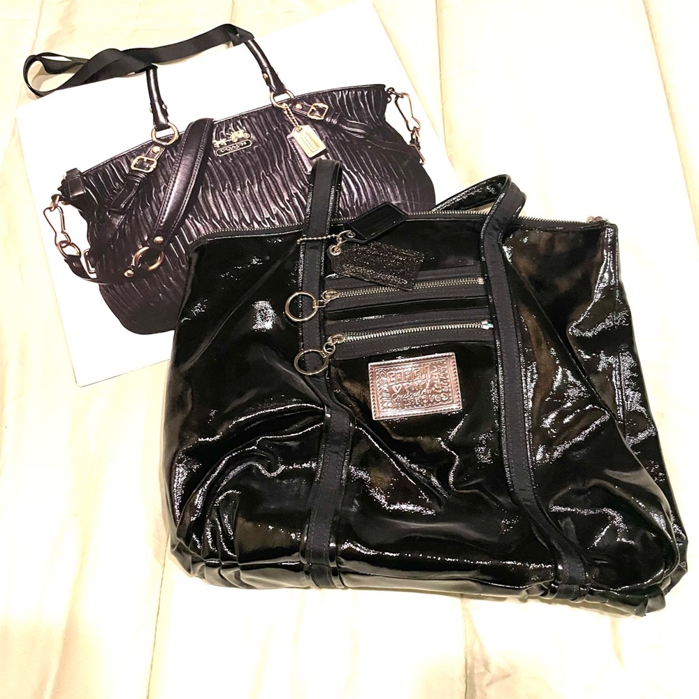 Vintage Y2k Coach Poppy Black Patent Leather Purse! - Gem